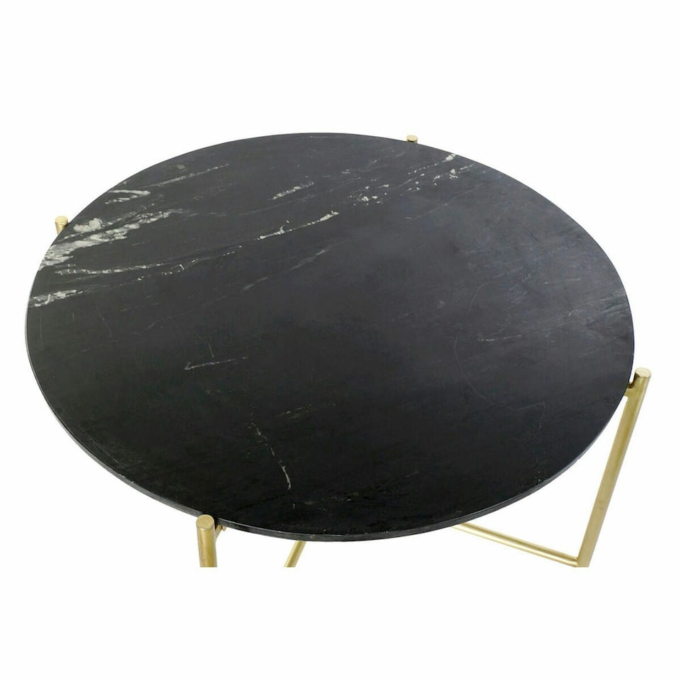 image 1 of Side table DKD Home Decor Black Golden Marble Iron (81 x 81 x 44 cm) N/A