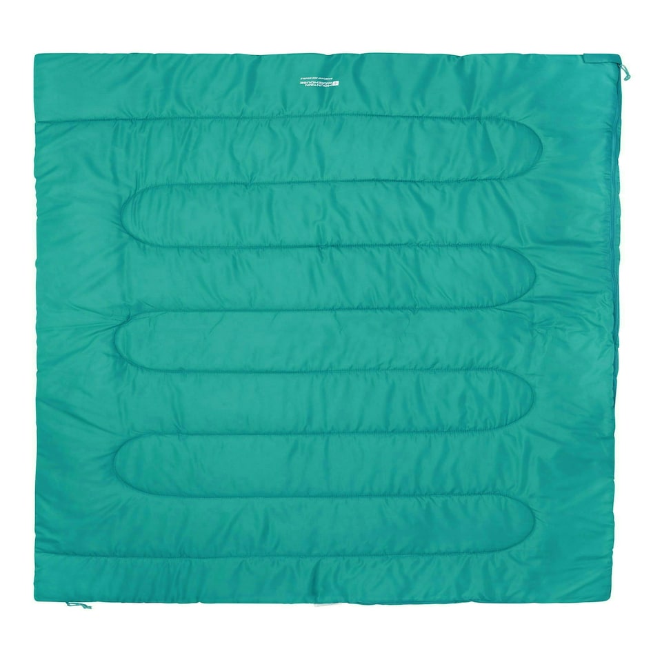 image 1 of Mountain Warehouse Basecamp 200 Double Sleeping Bag Insulated Camping Outdoor Blue | Teal