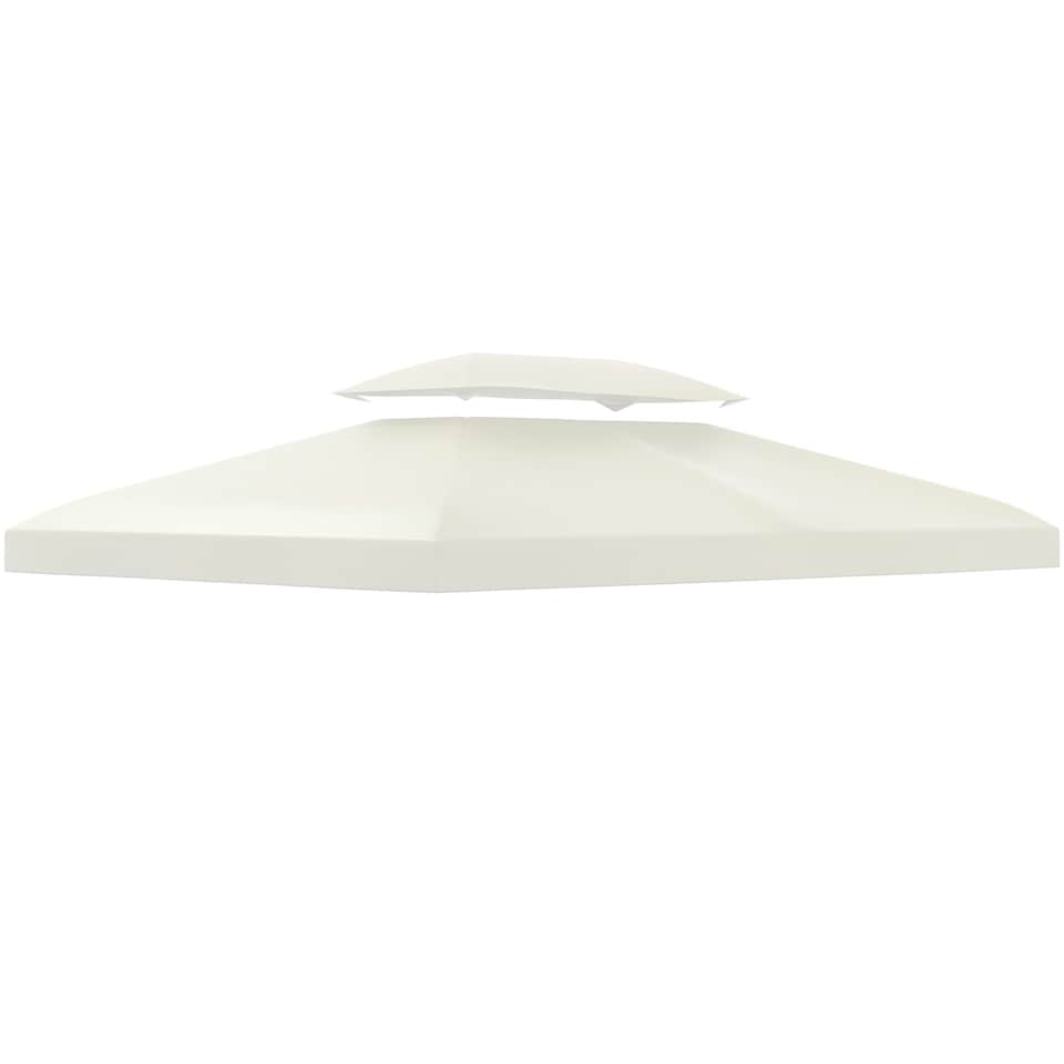 image 1 of Outsunny 3x4m Gazebo Replacement Roof Canopy 2 Tier Top UV Cover Patio Cream