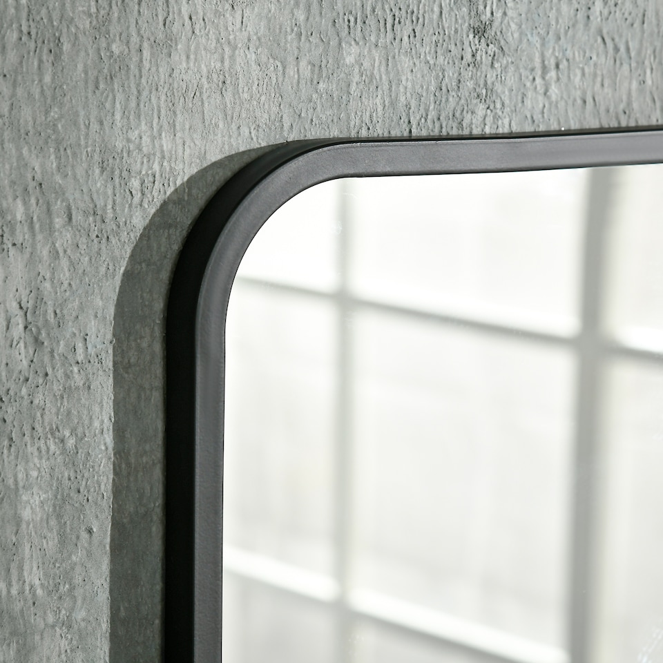 image 1 of HOMCOM Modern Square Wall Mirror with Storage Shelf, 86 53 Mirrors for Living Room, Bedroom, Black