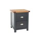 image 5 of Dunkeld 2 Drawer Bedside Cabinet - Midnight Blue Finish with Traditional Solid Wood and Antique Waxed Hardwood Top | Blue | Midnight Blue | One Size | 1