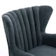 image 3 of Living and Home Faux Wool Upholstered Armchair and Footstool - Grey