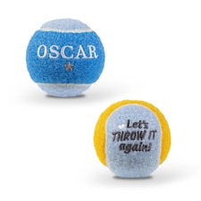 Pre-Personalised Dog Ball Gift Pack 2pcs Blue Oscar