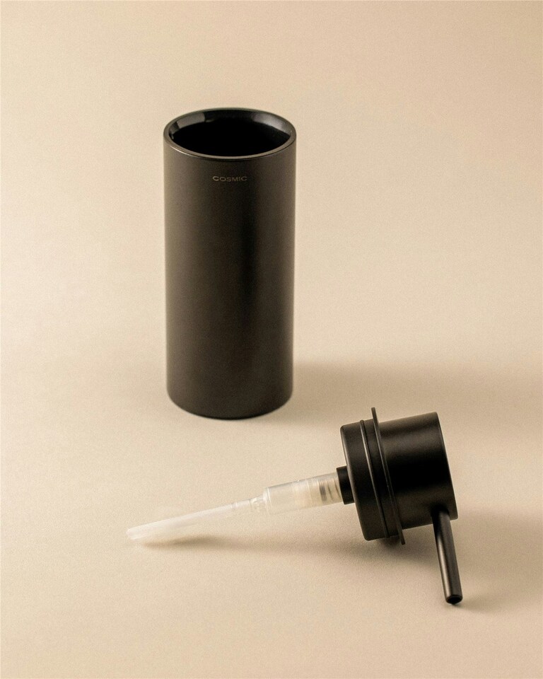 image 1 of Cosmic Soap Dispenser w/ Stainless Steel for Bathroom, Matt Finish Black - 200ml
