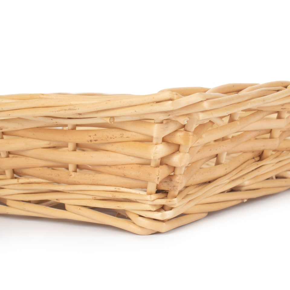 image 1 of Rectangular Flat Split Willow Wicker Tray | Brown | Brown | One Size