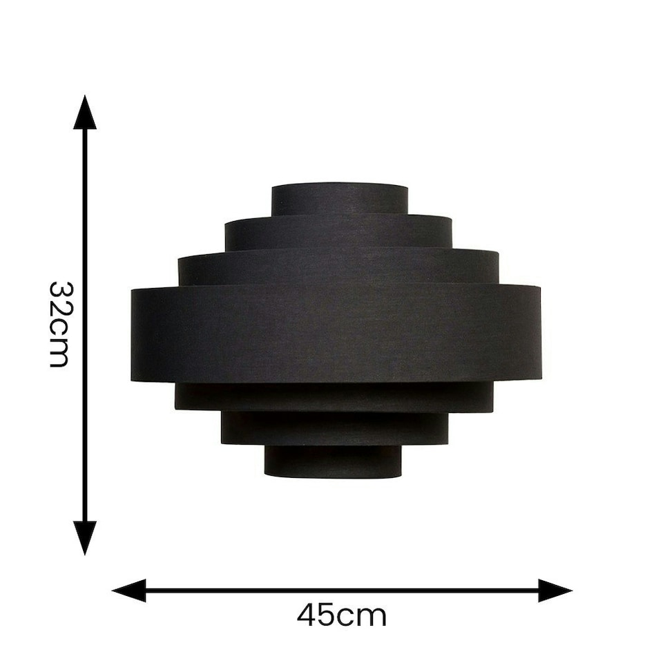 image 1 of ValueLights Sette Fabric Textured Black Tiered Ceiling Pendant Shade