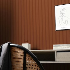 Contemporary Wood Slat Wallpaper in Terracotta Multi