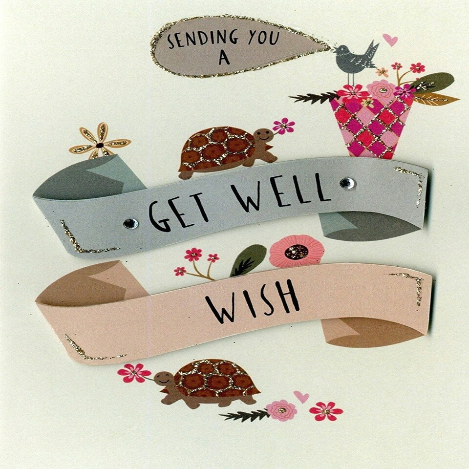 image 1 of Sending You A Get Well Wish Greeting Card Second Nature Just To Say Cards