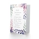 image 2 of Behold Stand at Door and Knock Violet Floral Bible Christian Birthday Card
