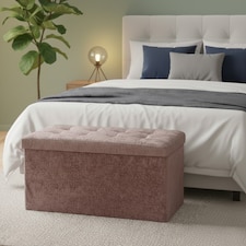 Crushed Velvet Rectangle Storage Box with Lid Elegant Organizer for Any Room | Pink