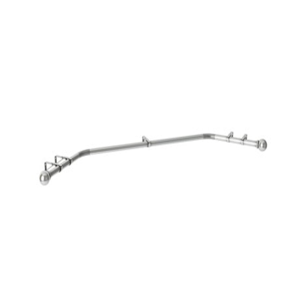 image 1 of 28mm 400cm Satin Silver Ball End Eyelet Bay Pole Set 400cm Black | Black