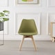 image 5 of 5PCs Dining Set - a White Round Dining Table & Set of 4 White Lorenzo Tulip chairs with Padded Seat | Green