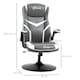 image 3 of Vinsetto Gaming Chair Ergonomic Computer Chair with Adjustable Height Pedestal Base, Home Office Desk Chair PVC Leather Exclusive Swivel Chair Grey