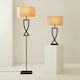 image 6 of ValueLights Katniss Matte Black Metal Table Lamp with Oval Shade & Bulb Black | Cream