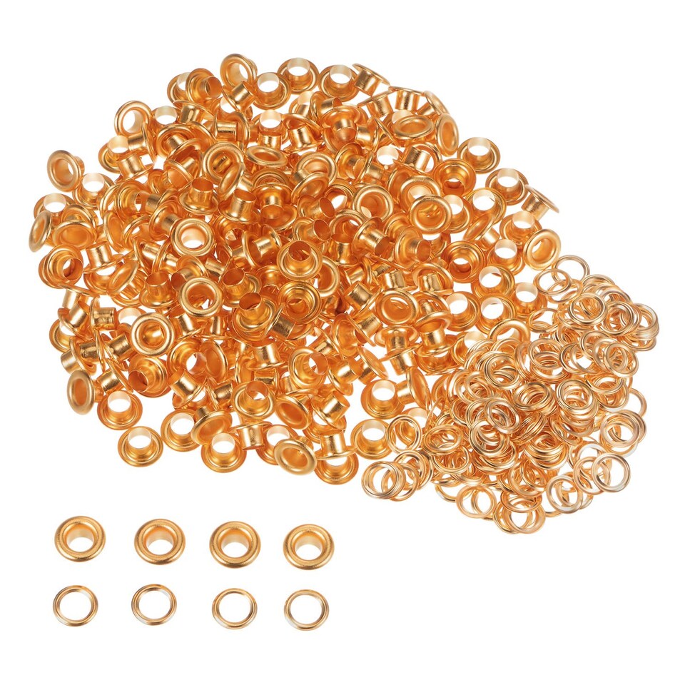 image 1 of 5mm Brass Eyelets with Washers for Arts & DIY Projects - 100 Pcs