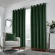 image 2 of Luxury Enhanced Living Green Velvet, Supersoft, Blackout, Thermal Pair of Curtains with Eyelet Top - 66 x 72 inch (168x183cm) | Green | Green | 2