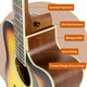 image 10 of MX by 3rd Avenue Cutaway Acoustic Guitar Pack Brown