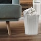 image 3 of White Resin Round Waste Paper Bin – Strong Woven Storage Basket Rubbish Bin for Home, Office, Hotel, Bedroom & Bathroom