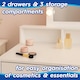 image 4 of Harbour Housewares Wooden Dressing Table Set with LED Lights & Cream Stool - White Cream