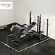 image 7 of SPORTNOW Weight Bench with Two Barbell Racks, Preacher Curl Bench