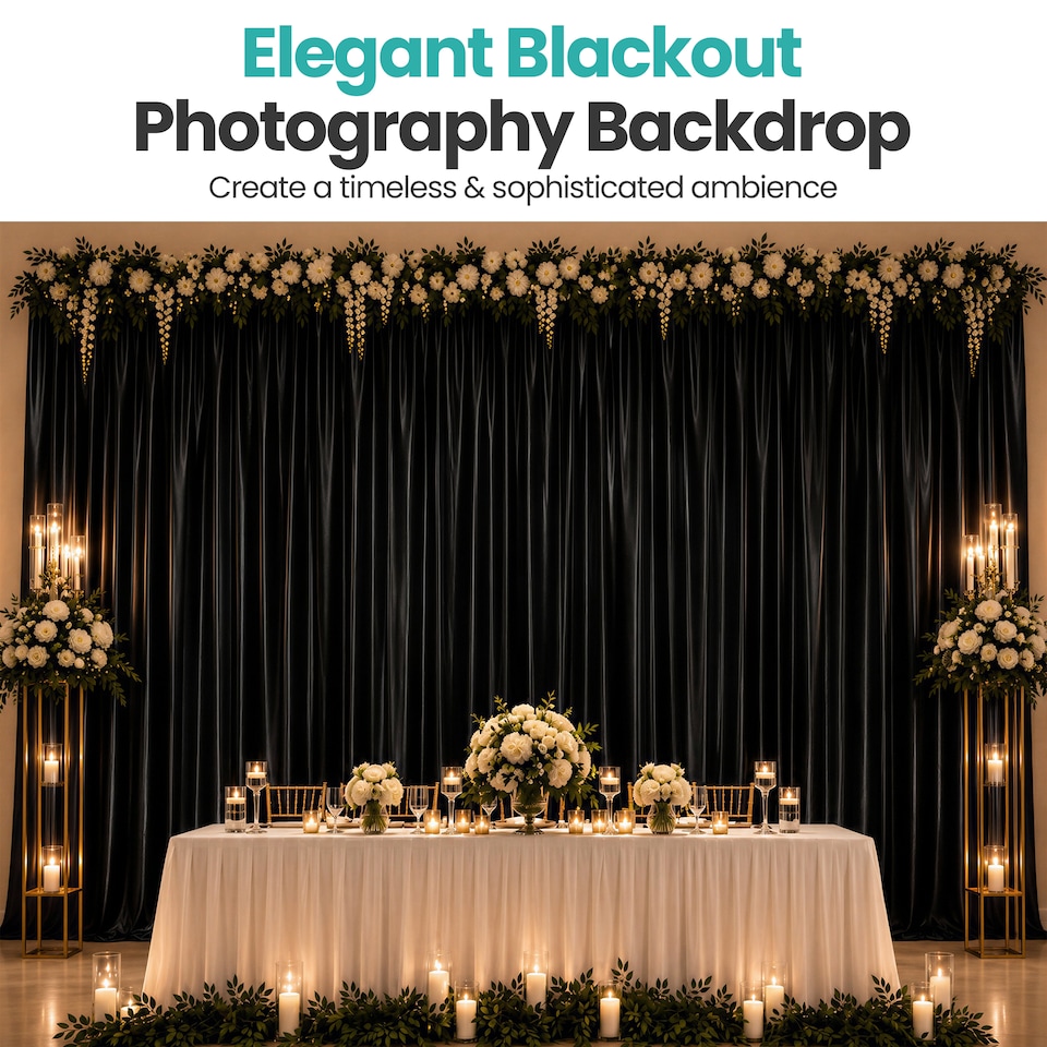 image 1 of Blackout Polyester Photography Backdrop for Studio Photo Shoot - 3x6m