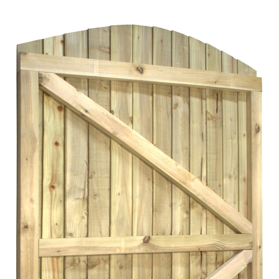 image 1 of Arch Top Wooden Garden Gate 6ft x 4ft Feather Edge Fully Framed Treated Door