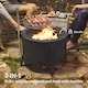 image 3 of Outsunny Portable Fire Pit, 58 cm Round Firepit with Grill Grate, Black
