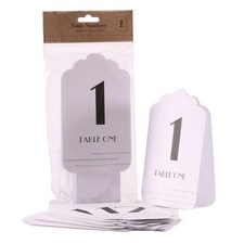 Glitter Table Numbers - White - One Size