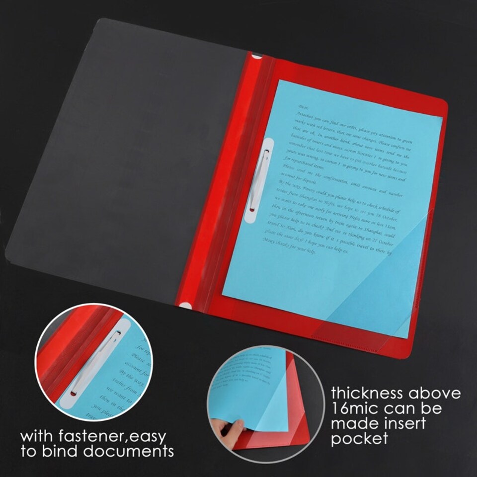 image 1 of Pack of 12 Black Project File Folders
