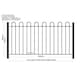 image 2 of Court Hoop Top Fence Panel - Solid Steel - FIts Gap of 1830 mm x 950 mm High - Electro Galvanised/Black Powder Coated | Black | 1