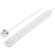 image 1 of Masterplug 6 Socket 2m 13A Individually Switched Extension Lead, White