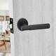 image 4 of Golden Grace 4 Set Linear T-Bar Door Handles with Matt Black Finish with Latch and Ball Bearing Hinges | Black | 4 Set