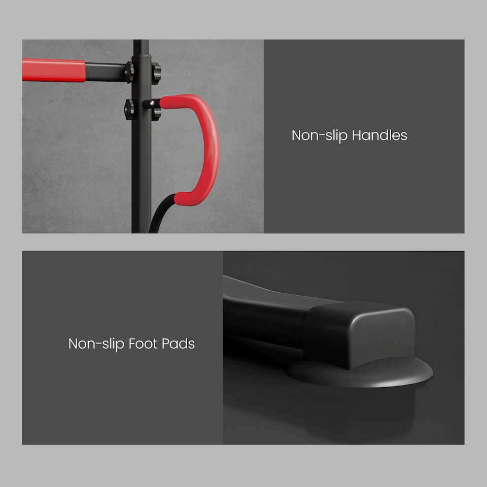 image 1 of HOMCOM Steel Multi-Use Exercise Power Tower Station Adjustable Height with Grips