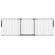 image 1 of Safetots Premium Multi Panel Room Divider, up to 226cm Wide, Grey, 70cm Tall, Multi Panel Flexible Room Barrier, Room Divider with Door for Baby Grey