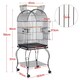 image 3 of Yaheetech 150 cm Open Top Metal Bird Cage with Rolling Stand Black
