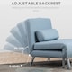 image 4 of HOMCOM Linen Chair Bed, 3-in-1 Convertible Sleeper Chair with Adjustable Backrest, Pillow, for Living Room, Bedroom, Sky Blue