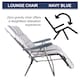 image 4 of Groundlevel Garden Lounge Recliner Chair with Striped Cushion | Grey | Grey