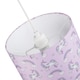 image 4 of Beautiful Modern Soft Lilac Cotton Lampshade with Unicorns Clouds and Rainbows | Purple | 10"