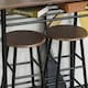 image 8 of HOMCOM Bar Table Set, Bar Table and Stools Set, Footrest and Storage Shelf, for Kitchen, Dining Room, Pub, Cafe, Black and Oak