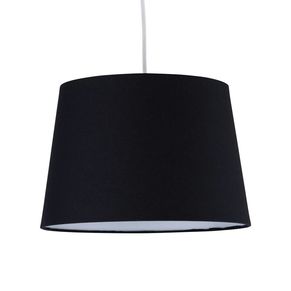 image 1 of Black Cotton 28cm Tapered Cylinder Pendant or Lamp Shade Black