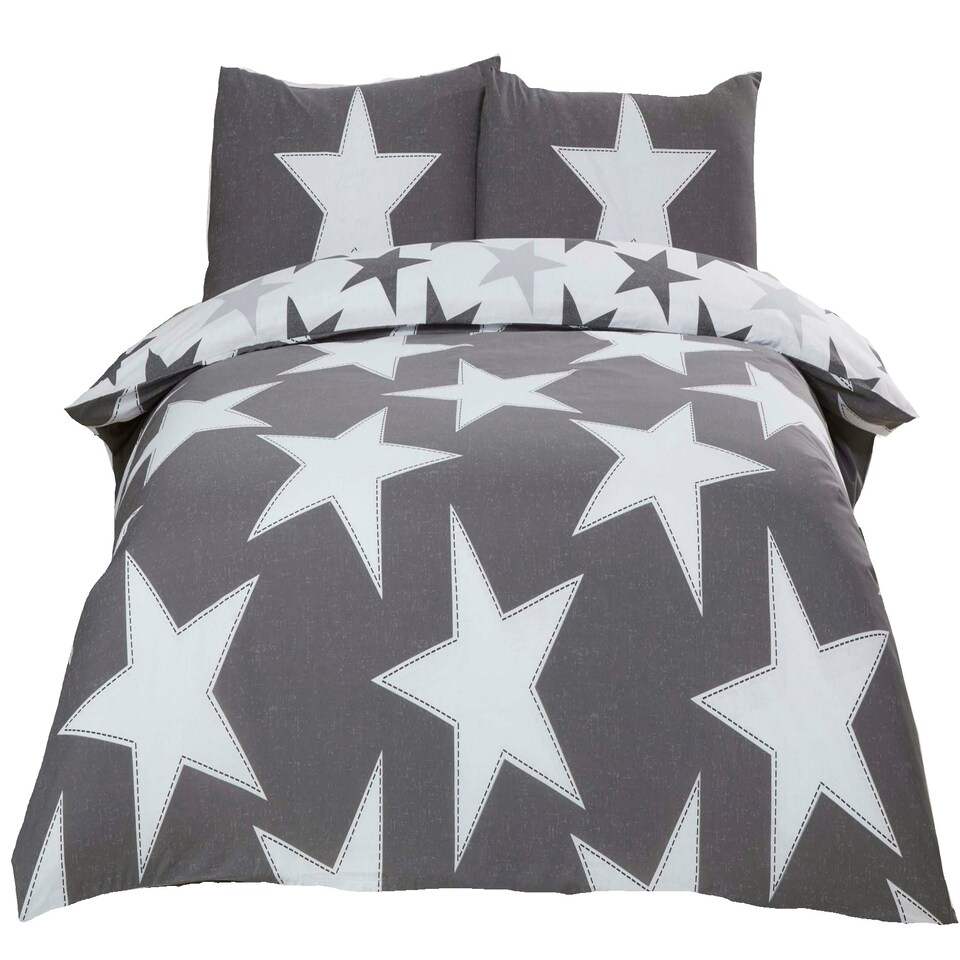 image 1 of All Stars Polycotton Reversible Duvet Set with Pillowcase Blue | Single