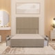 image 2 of Divan Bed Base with 4 Drawers & Plain Floor Standing Headboard Tweed Fabric | Brown | Natural