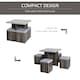 image 3 of HOMCOM Dining Table w/ 4 Ottomans Seats Kitchen Home Furniture Set Modern Style