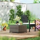 image 8 of Outsunny Outdoor Coffee Table with Glass Top, Rattan Side Table 