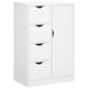 image 1 of HOMCOM Bathroom Floor Cabinet, Freestanding Storage Unit with 4 Drawers and Door Cupboard for Living Room, Kitchen, Bedroom, White