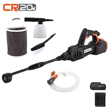 Yard Force 20V 4.0Ah 5-in-1 Aquajet Cordless Pressure Cleaner 45 Bar Pressure 360L/h 6m Hose with Accessories | Black