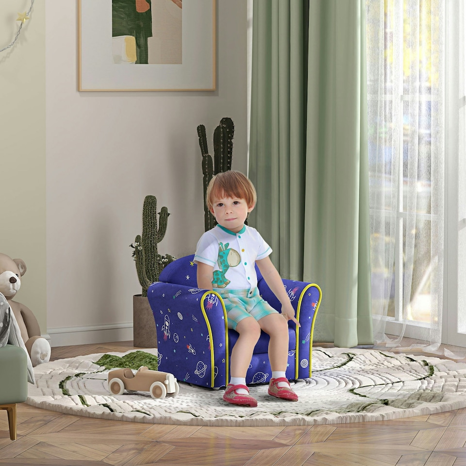 image 1 of AIYAPLAY Kids Armchair Toddler Sofa Chair Bedroom Playroom, Jungle Dinosaur