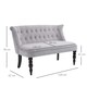 image 3 of HOMCOM Velvet 2 Seater Sofa, Button Tufted Wingback Loveseat with Rubber Wood Legs for Living Room, Bedroom, Grey