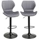 image 1 of HOMCOM Bar Stool Set of 2 Fabric Adjustable Height Swivel Counter Chairs