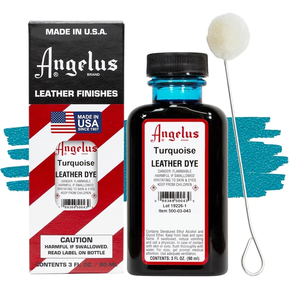 image 1 of Angelus Leather Dye - Permanent Deep Penetrating Colour Change 3oz | Blue | Turquoise